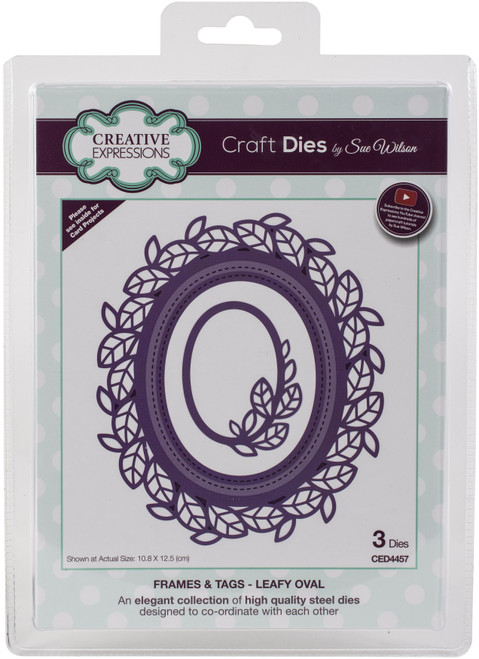 Creative Expressions Craft Dies By Sue Wilson-Frames & TagsLeafy Oval -CED4457 - 5055305960509