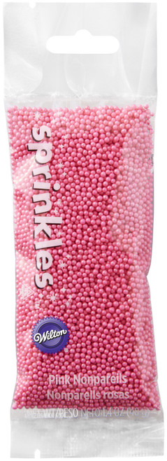 12 Pack Wilton Nonpareil Sprinkles Pouch 1.4oz-Pink W7104088 - 070896040886