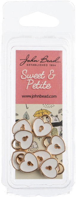 3 Pack John Bead Sweet & Petite Charms-Heart Locket White, 11x13mm 10/Pkg 32640464-11 - 665772173620