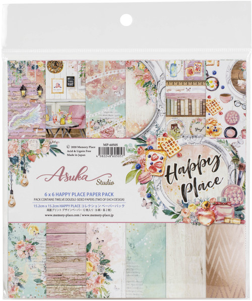 Asuka Studio Double-Sided Paper Pack 6"X6" 12/Pkg-Happy Place -MP-60505 - 45822486050574582248605057