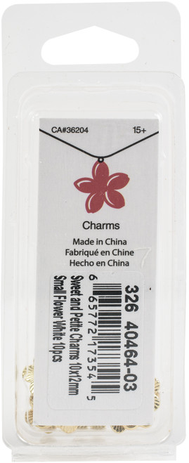 3 Pack John Bead Sweet & Petite Charms-Small Flower White, 10x12mm 10/Pkg 32640464-03