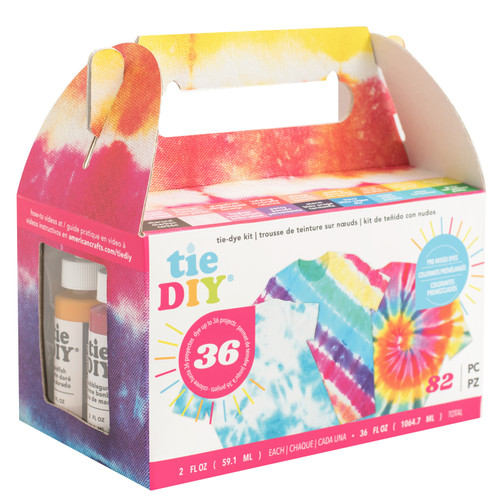 American Crafts Medium Tie Dye Kit 2oz 82/Pkg-18 ASSORTED COLORS - 34003375