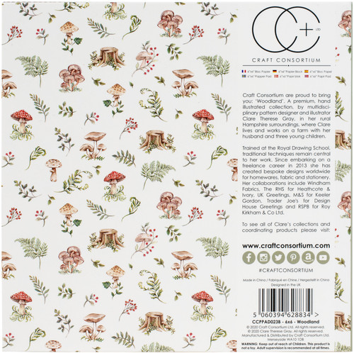 Craft Consortium Double-Sided Paper Pad 6"X6" 40/Pkg-Woodland - PPAD023B Craft Consortium Double-Sided Paper Pad 6"X6" 40/Pkg-Woodland - PPAD023B