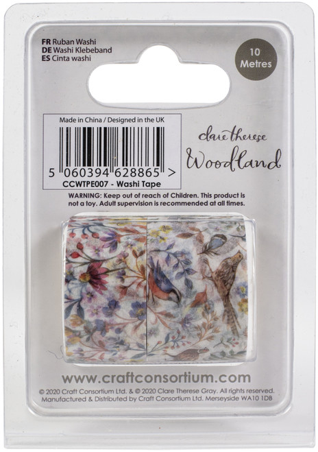 Craft Consortium Washi Tape 2/Pkg-Woodland CWTPE007