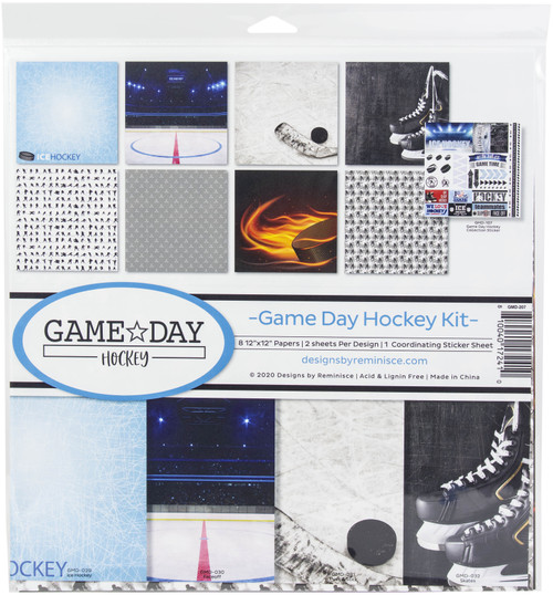 Reminisce Collection Kit 12"X12"-Game Day Hockey GMD-207 - 810040172410