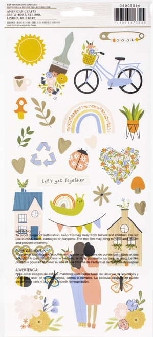 Jen Hadfield Reaching Out Cardstock Stickers 6"X12" 62/Pkg-Icons - JH005566 Jen Hadfield Reaching Out Cardstock Stickers 6"X12" 62/Pkg-Icons - JH005566
