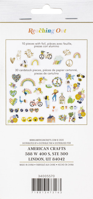 Jen Hadfield Reaching Out Ephemera Cardstock Die-Cuts-Icons W/Gold Foil Accents JH005570