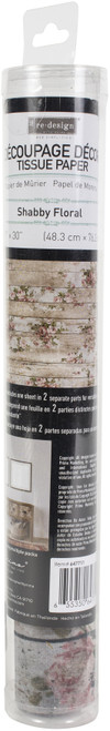 Prima Re-Design Decoupage Decor Tissue Paper 19"X30"-Shabby Floral - REDTP-47711 - 655350647711