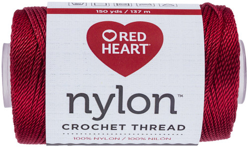 Red Heart Nylon Crochet Thread Size 18-Red 138-91 - 073650014987