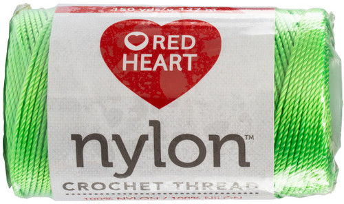 Red Heart Nylon Crochet Thread Size 18-Neon Bright Green 138-9265 - 073650055515