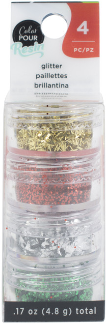3 Pack - American Crafts Color Pour Mix-Ins 4/Pkg-Holiday Glitter - 34002272 - 718813536097