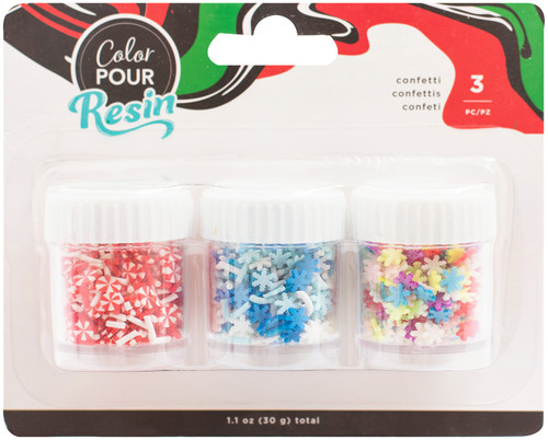 3 Pack - American Crafts Color Pour Mix-Ins 4/Pkg-Holiday Clay Confetti - 34002274 - 718813536110