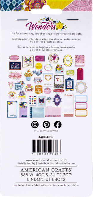 Paige Evans Wonders Ephemera Cardstock Die-Cuts-Icons W/Gold Foil Accents PE004828