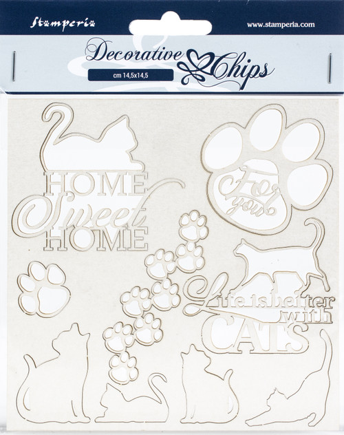 Stamperia Decorative Chips 5.5"X5.5"-Cats SCB5.5XX-26 - 5993110011538