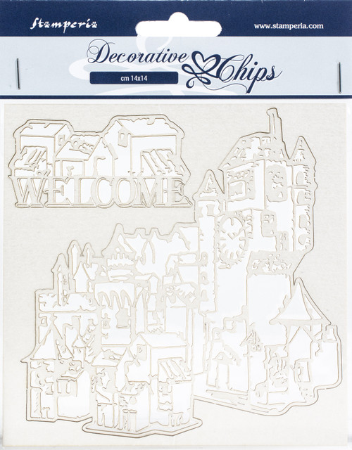 Stamperia Decorative Chips 5.5"X5.5"-Welcome - SCB5.5XX-31 - 59931100117125993110011712