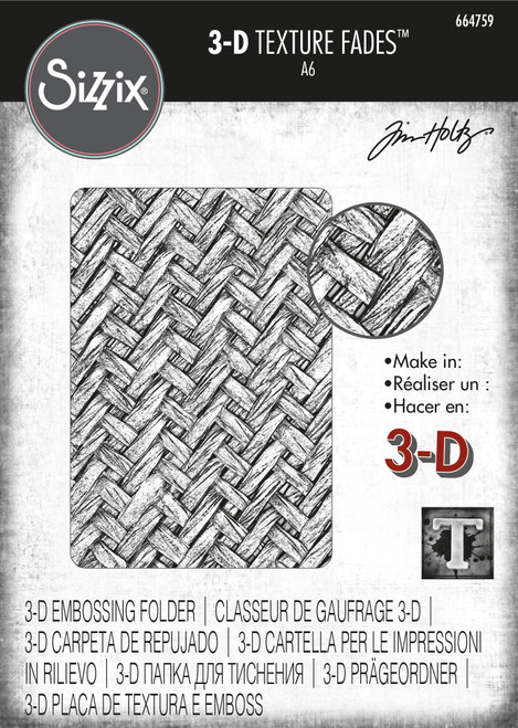 Sizzix 3D Texture Fades Embossing Folder By Tim Holtz-Intertwined 664759