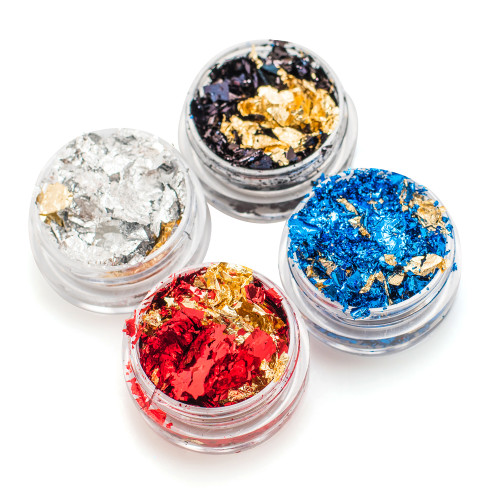 3 Pack - American Crafts Color Pour Resin Mix-Ins 4/Pkg-Reversible Foil Flakes - 34002241
