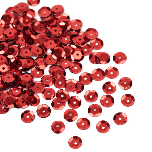 CousinDIY Cupped Sequins-Red, 8mm 200/Pkg - A50026LM-869 CousinDIY Cupped Sequins-Red, 8mm 200/Pkg - A50026LM-869