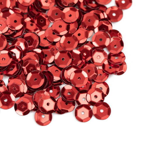 CousinDIY Cupped Sequins-Red, 8mm 200/Pkg - A50026LM-869 CousinDIY Cupped Sequins-Red, 8mm 200/Pkg - A50026LM-869