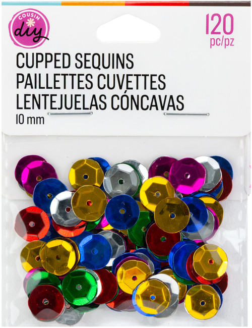 CousinDIY Cupped Sequins-Multi, 10mm 120/Pkg - 5A002F5Z-878 - 191648096729