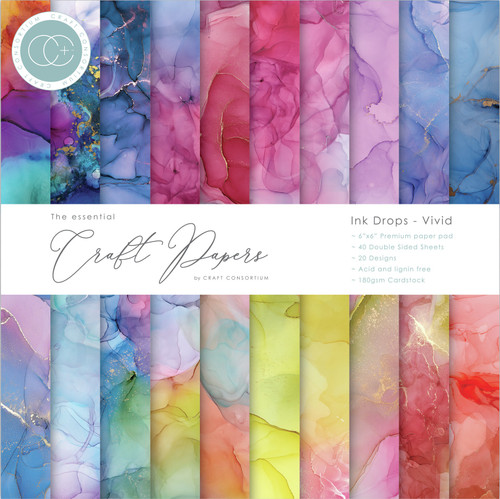 Craft Consortium Double-Sided Paper Pad 6"X6" 40/Pkg-Ink Drops - Vivid, 20 Designs - CPAD013B - 50603946289645060394628964 Craft Consortium Double-Sided Paper Pad 6"X6" 40/Pkg-Ink Drops - Vivid, 20 Designs - CPAD013B - 50603946289645060394628964