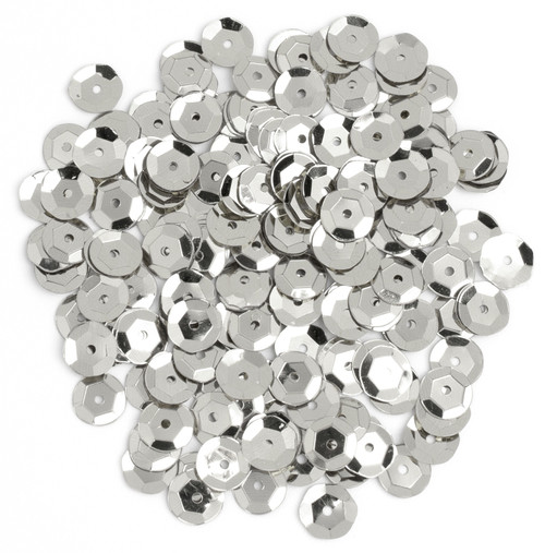 CousinDIY Cupped Sequins-Silver, 8mm 200/Pkg SQU40000-876