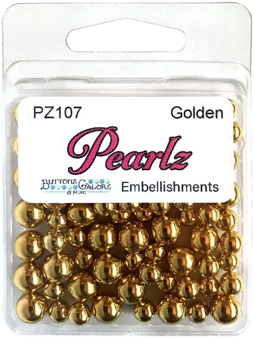 Buttons Galore Pearlz Embellishment Pack 15g-Golden - PRLZ-107 - 840934081160