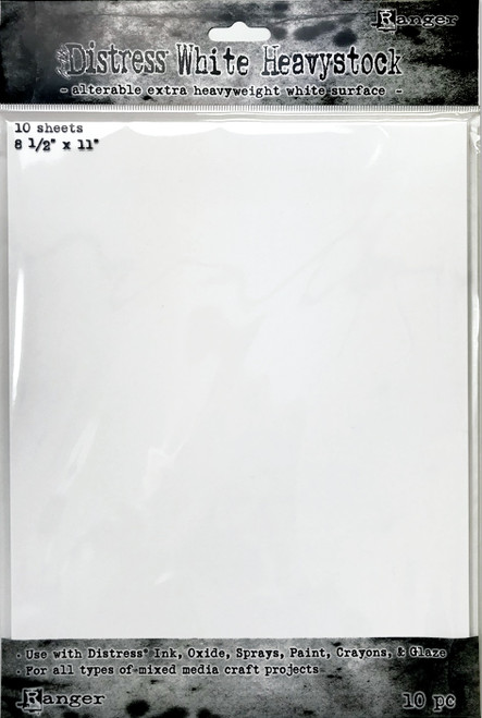 Tim Holtz Distress White Heavystock 10/Pkg-8.5"X11" - TDA76322