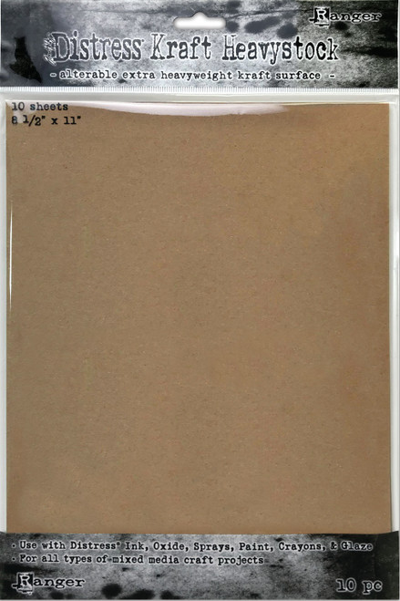 Tim Holtz Distress Kraft Heavystock 10/Pkg-8.5"X11" - TDA76384