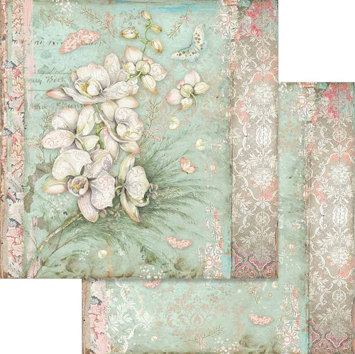 Stamperia Double-Sided Paper Pad 12"X12" 10/Pkg-Orchids & Cats, 10 Designs/1 Each - SBBL81 Stamperia Double-Sided Paper Pad 12"X12" 10/Pkg-Orchids & Cats, 10 Designs/1 Each - SBBL81