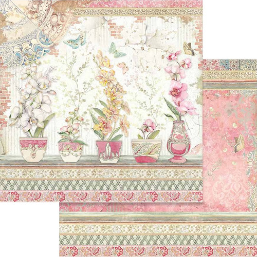 Stamperia Double-Sided Paper Pad 12"X12" 10/Pkg-Orchids & Cats, 10 Designs/1 Each - SBBL81 Stamperia Double-Sided Paper Pad 12"X12" 10/Pkg-Orchids & Cats, 10 Designs/1 Each - SBBL81