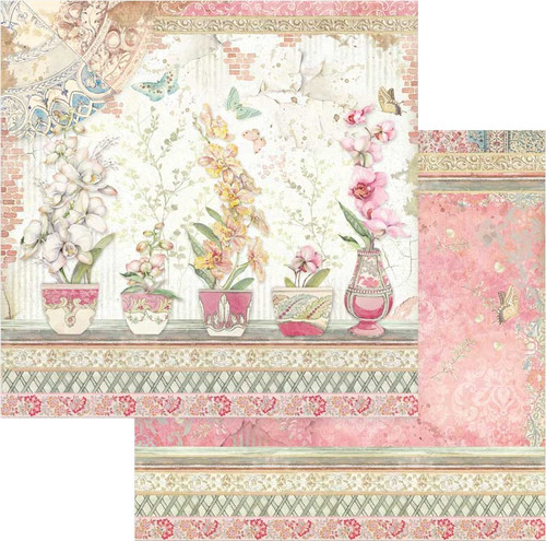 Stamperia Double-Sided Paper Pad 8"X8" 10/Pkg-Orchids & Cats, 10 Designs/1 Each - SBBS26 Stamperia Double-Sided Paper Pad 8"X8" 10/Pkg-Orchids & Cats, 10 Designs/1 Each - SBBS26