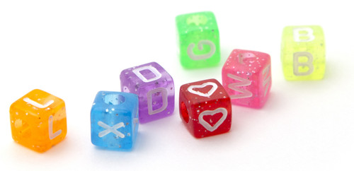 CousinDIY Alphabet Beads 8mm 160/Pkg-Transparent Glitter Multicolored - 40000444 CousinDIY Alphabet Beads 8mm 160/Pkg-Transparent Glitter Multicolored - 40000444