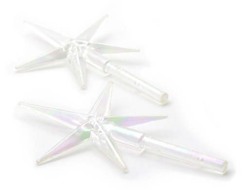 CousinDIY Ceramic Christmas Tree Stars 3.875"X2.625" 2/Pkg-Iridescent - 40000459