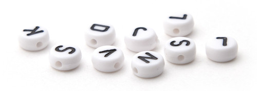 CousinDIY Alphabet Beads 7mm 150/Pkg-White Round With Black Letters - 40000440 CousinDIY Alphabet Beads 7mm 150/Pkg-White Round With Black Letters - 40000440