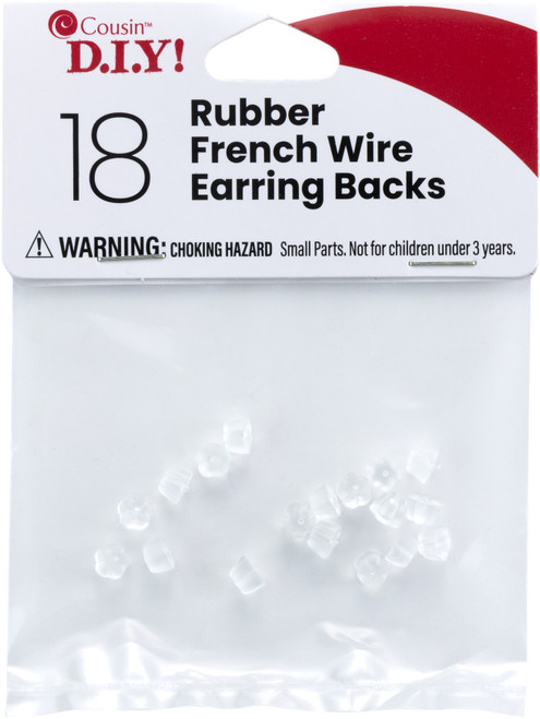 Cousin French Wire Rubber Earring Backs 18/Pkg-White 40000540 - 191648094343