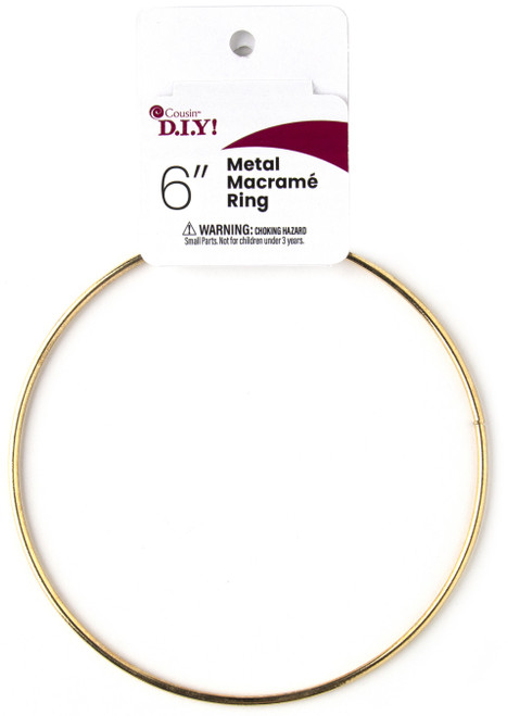CousinDIY Metal Macrame Ring 6"-Gold 40000653 - 191648095104