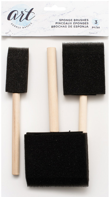 Art Supply Basics Sponge Brush 3/Pkg-1 To 3 Inch 34006054 - 718813486651