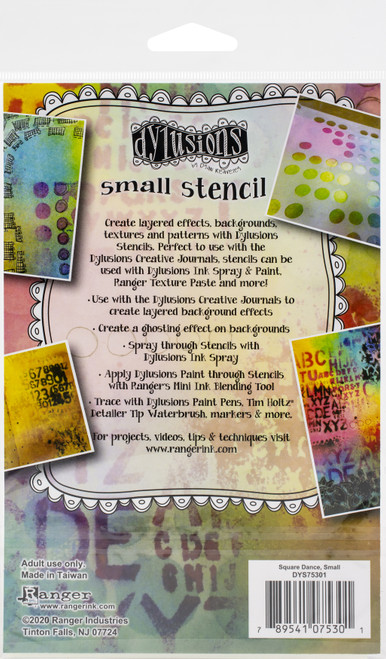 Dyan Reaveley's Dylusions Stencils 5"X8"-Square Dance DYS-75301