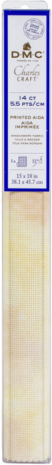 Charles Craft Printed Aida 14 Count 15"X18" Box-Sand Print - GD1436BX-3855 - 33579950227823357995000599