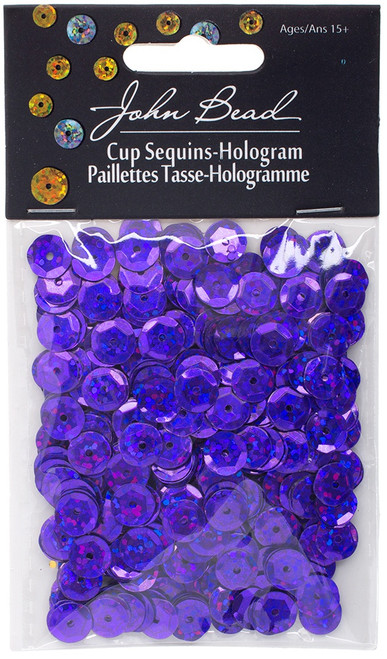 John Bead Round Sequins 8mm 850/Pkg-Purple 13000108-11 - 623840243866