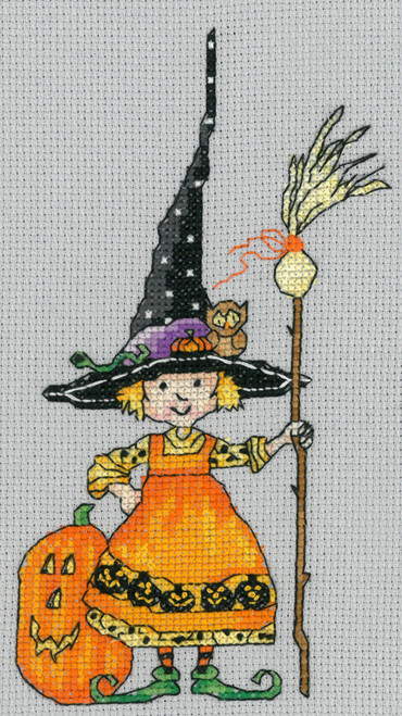 Imaginating Counted Cross Stitch Kit 4"X7"-Teeny Witch (14 Count) I3268