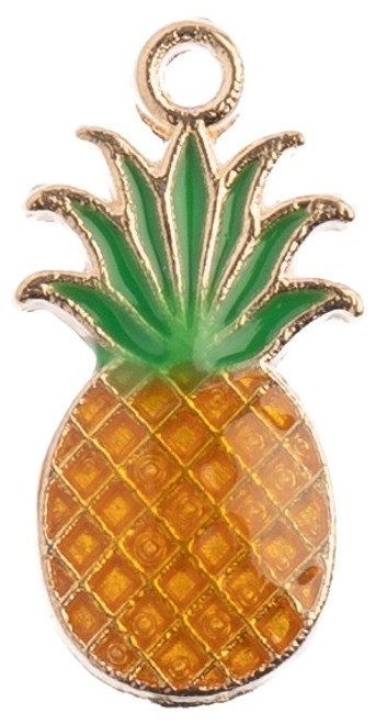 John Bead Sweet & Petite Charms-Pineapple Yellow/Green, 17x9mm 10/Pkg 32640464-61