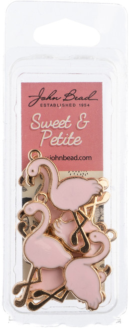 John Bead Sweet & Petite Charms-Flamingo Light Pink, 35x6mm 8/Pkg 32640464-63 - 665772174146