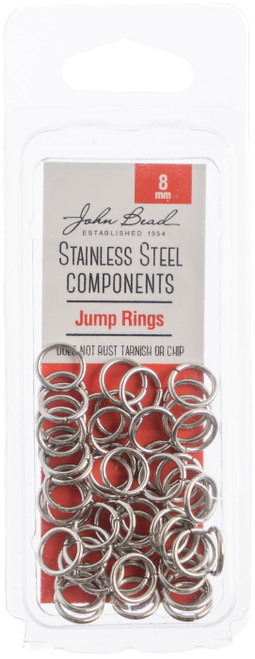 John Bead Stainless Steel Jump Ring 100/Pkg-8mm 26140006 - 665772175693