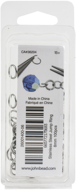 John Bead Stainless Steel Jump Ring 100/Pkg-6mm 26140005