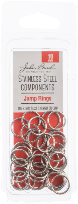 John Bead Stainless Steel Jump Ring 75/Pkg-10mm 26140007 - 665772175709