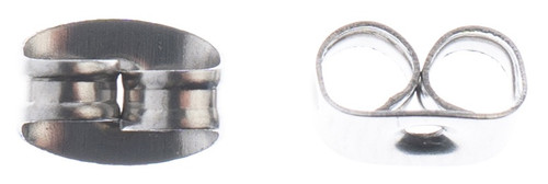 John Bead Stainless Steel Earring Clutch 50/Pkg-6x4.5mm - 26140022