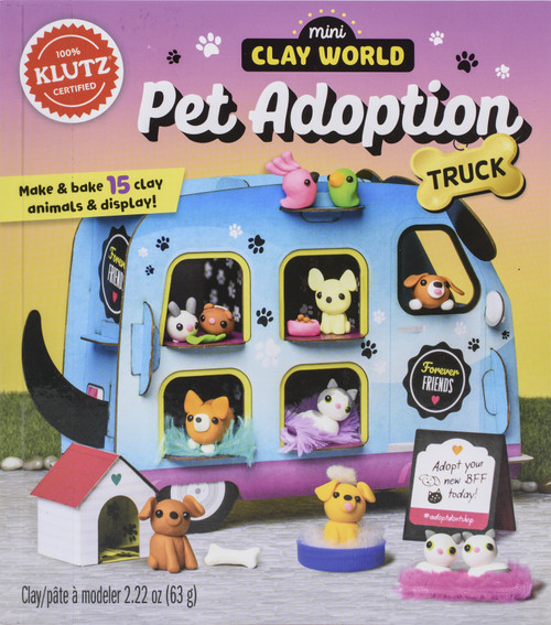 Klutz Mini Clay World Pet Adoption Truck Book Kit- - K864386 - 97813386438629781338643862