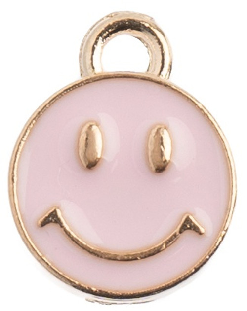 John Bead Sweet & Petite Charms-Happy Face Pink, 10x13mm 10/Pkg 32640464-47